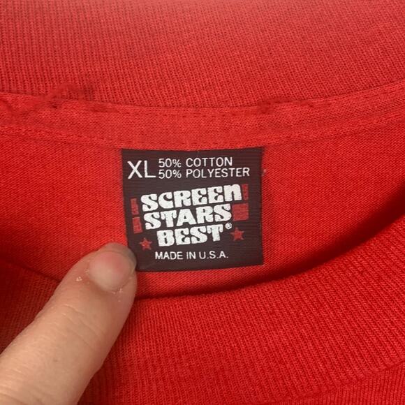 Vintage 90s mens XL Screen Stars Best red single stitch t shirt tee native india - Picture 2 of 8